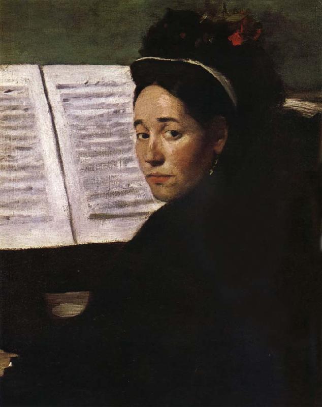 Edgar Degas The Lady play piano oil painting image